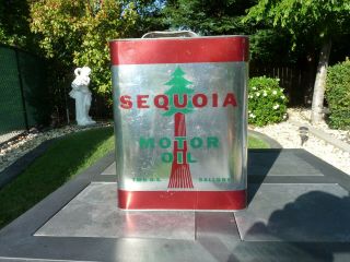 Sequoia Motor Oil Can 2 Gallon Beacon Oil Company