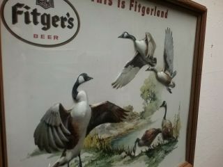 Fitger ' s Beer Embossed Sign Canadian Geese Framed This is Fitgerland By Sweney 2