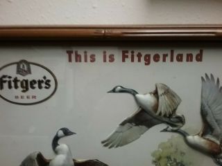 Fitger ' s Beer Embossed Sign Canadian Geese Framed This is Fitgerland By Sweney 5