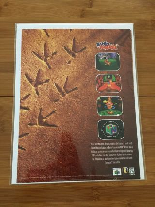 Banjo - Kazooie N64 Nintendo 64 1998 Vintage Game Poster Ad Print Art Classic RARE 3
