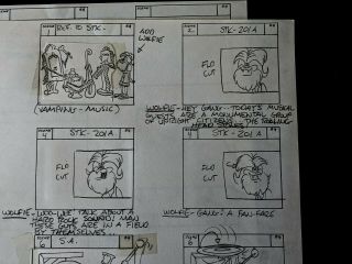 Groovie Goolies 1970 Animation Production Hand Drawn 15 Second STORYBOARD 2 pgs 2