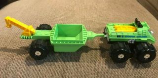 Vintage STOMPER Explorer Water Demon w/ Trailer Set Green Vehicle Toy,  Box RUNS 3