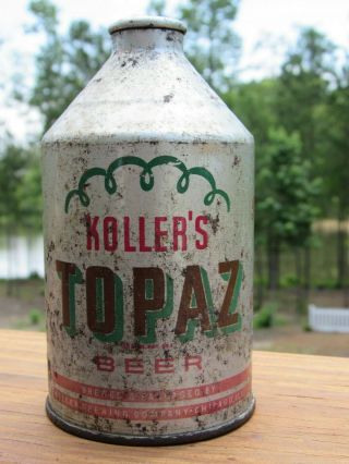 Old 1941 Crowntainer Cone Top Beer Can - Koller 