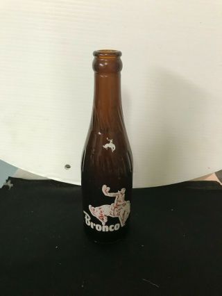Bronco Amber Acl Soda Bottle Made By Coca - Cola Htf,