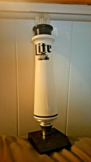 Miller Lite Lighthouse Taphandle With Base.