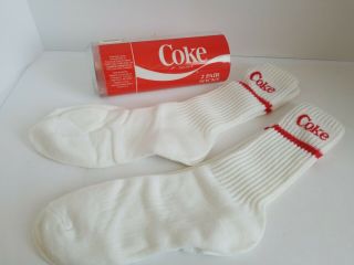 Coke Socks Vintage White Tube Socks Rare Coke Can Tennis Ball Can