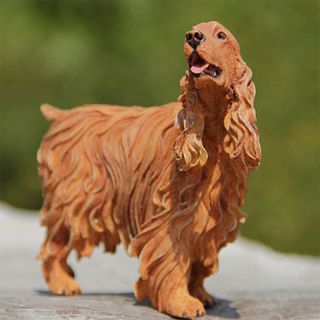 Resin Mini Cocker Spaniel Dog Hand Painted Simulation Model Figurine Statue