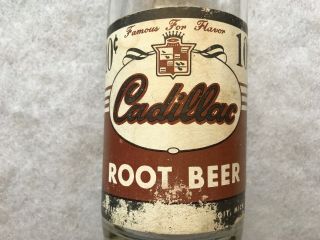 1962 Cadillac Root Beer Vintage Paper Label 24oz.  Bottle,  Detroit,  Michigan 2