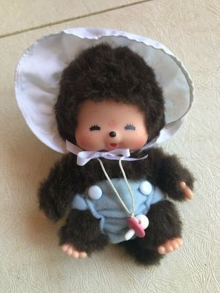 Tiny Vintage Baby Infant Monchichi Monchhichi Sekiguchi With Pacifier Bonnet