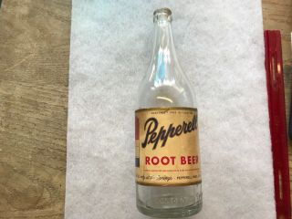 1947 Pepperell Root Beer Paper Label Quart Bottle,  Pepperell,  Mass.