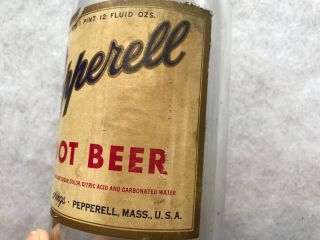 1947 Pepperell Root Beer Paper Label Quart Bottle,  Pepperell,  Mass. 5