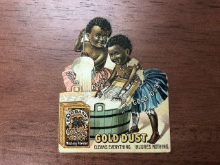Antique Gold Dust Washing Powder Die Cut Trade Card Black Americana
