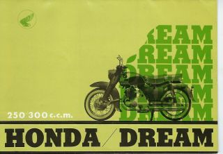 1960 Honda Sales Dream 250/300 German Brochure.  Rare