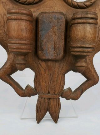 Carved Wood Equestrian Folk Art Wall Mount Double Match Safe Late 19th C or 20th 7