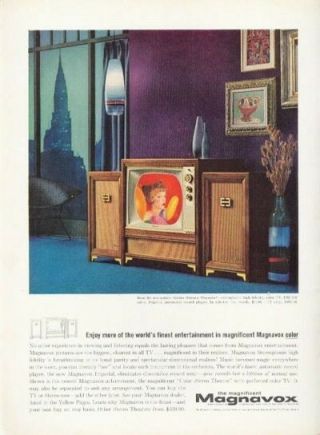 1961 Magnavox Television Tv Record Player Print Ad