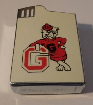 Vintage Georgia Bulldogs Musical Cigarette Lighter Blue Bird Case Only 1950s