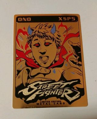 Sdcc 2019 Udon Street Fighter Yoshinori Ono Gold Metal Card Xsp5 Signed By Ono