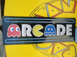 Arcade Metal Embossed Sign Pac Man Midway Arcade Video Game Coin Amusement Ms J