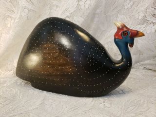 Feathers Gallery Hand Carved/painted Crowned Guinea Fowl Limited Edition