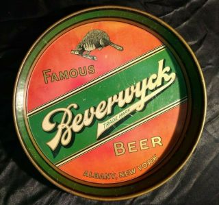 Vintage Famous Beverwyck Beer Serving Tray 12 " Breweriana Advertising Man Cave