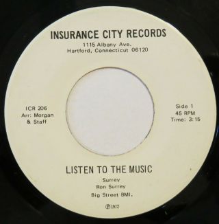 Ron Surrey Listen To The Music Insurance City 45 Northern Soul Funk Hear
