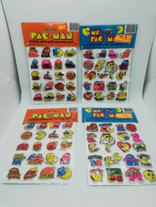 Vintage Pac - Man Stickers (Midway,  1980) Stick Ums Sniff Stick On Puffy Seals 4