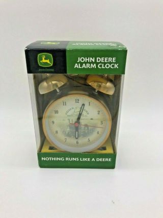 John Deere Twin Bell Alarm Clock,  Tractor,  Green