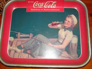 Scarce French Canadian 1940 Coca - Cola Serving Tray In Usa