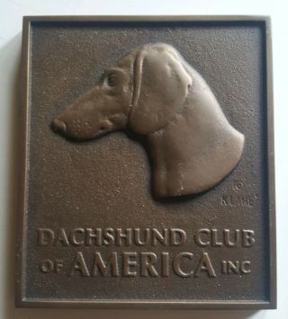(2) Dachshund Club of America Bronze Plaques - Katharine Lane - 2