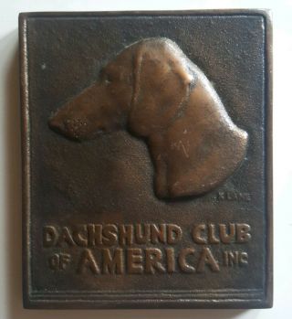 (2) Dachshund Club of America Bronze Plaques - Katharine Lane - 5