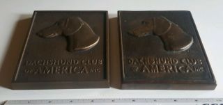 (2) Dachshund Club of America Bronze Plaques - Katharine Lane - 8