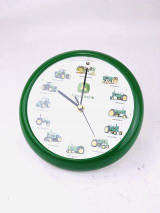 Vintage John Deere 8 " Tractor Wall Clock One Engine Sound Per Hour On The Hour