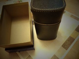 Vintage Swank Dual Flask Set And Black Leather Case,  And Box.