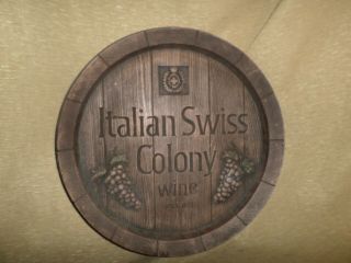 Vintage Italian Swiss Colony Wine Foam Mold Advertising Display Barrel Sign Rare