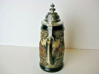 Zoller & Born Hand Painted made Beer Stein Made in Germany 95 Zinn pewter 4