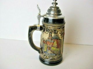Zoller & Born Hand Painted made Beer Stein Made in Germany 95 Zinn pewter 5