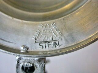 Zoller & Born Hand Painted made Beer Stein Made in Germany 95 Zinn pewter 8