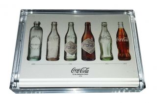 Coca - Cola Coke Bottle History Acrylic Executive Display Piece Desk Paperweight