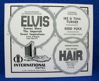 International Casino Hotel Las Vegas Nevada Elvis Presley Advertising Card Rare