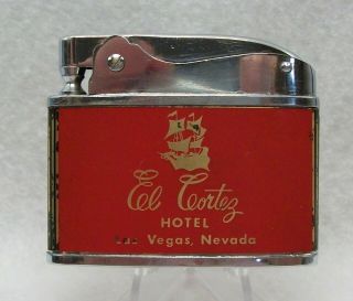 Vtg El Cortez Hotel Casino Las Vegas Nevada Flat Advertising Lighter Rare
