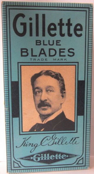 Rare C1936 Gillette Blue Blades King Gillette Large Store Window Display Box