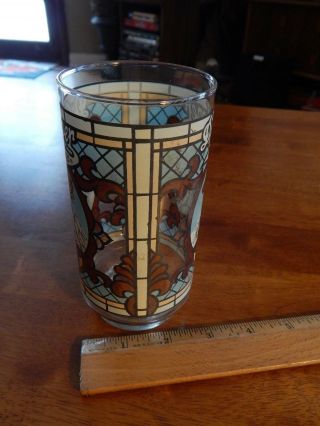 Dr Pepper King of Beverages [Faux Stained Glass] Libbey Soda Pop Vtg Promo 4