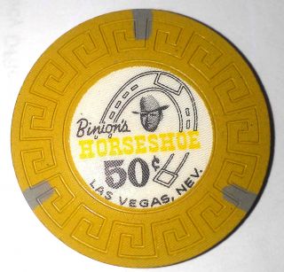 Binions Horseshoe Obsolete 50 Cent Scroll Mold Casino Chip