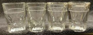 Euc Set Of 4 Vintage Libbey Double Shooter Clear Shot Glasses 2 Oz Capacity