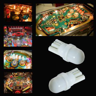Pa 50x 555 T10 2 Smd Led Frosted Arcade Pinball Machine Light Bulb White 6.  3v