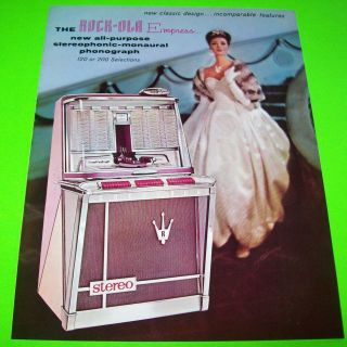 Rock - Ola Empress 1496 1497 Jukebox Flyer 1962 Nos Phonograph Music