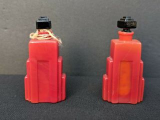 Art Deco Empire State Building Red Crystal Perfume Flacons/vials France