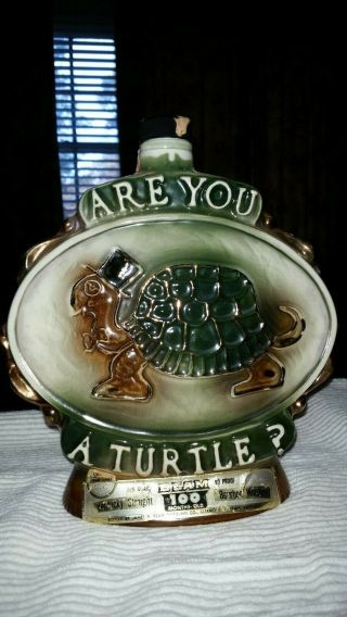 Jim Beam 1975 " Are You A Turtle " Decanter