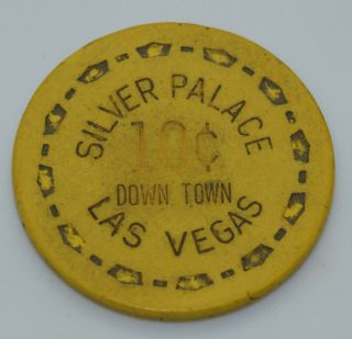 Silver Palace 10¢ Casino Chip Las Vegas Nevada Sm - Crown 1961