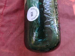 soda mineral sarsaparilla bottle vincent hathway boston emerald green with label 3